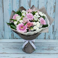 Букет цветов из:  Герберы, Альстромерии и Хризантемы #REPLACE_PRED# Северка