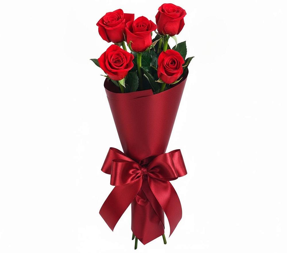 Букет 5 Красных роз Эдлесс Лав в Северка