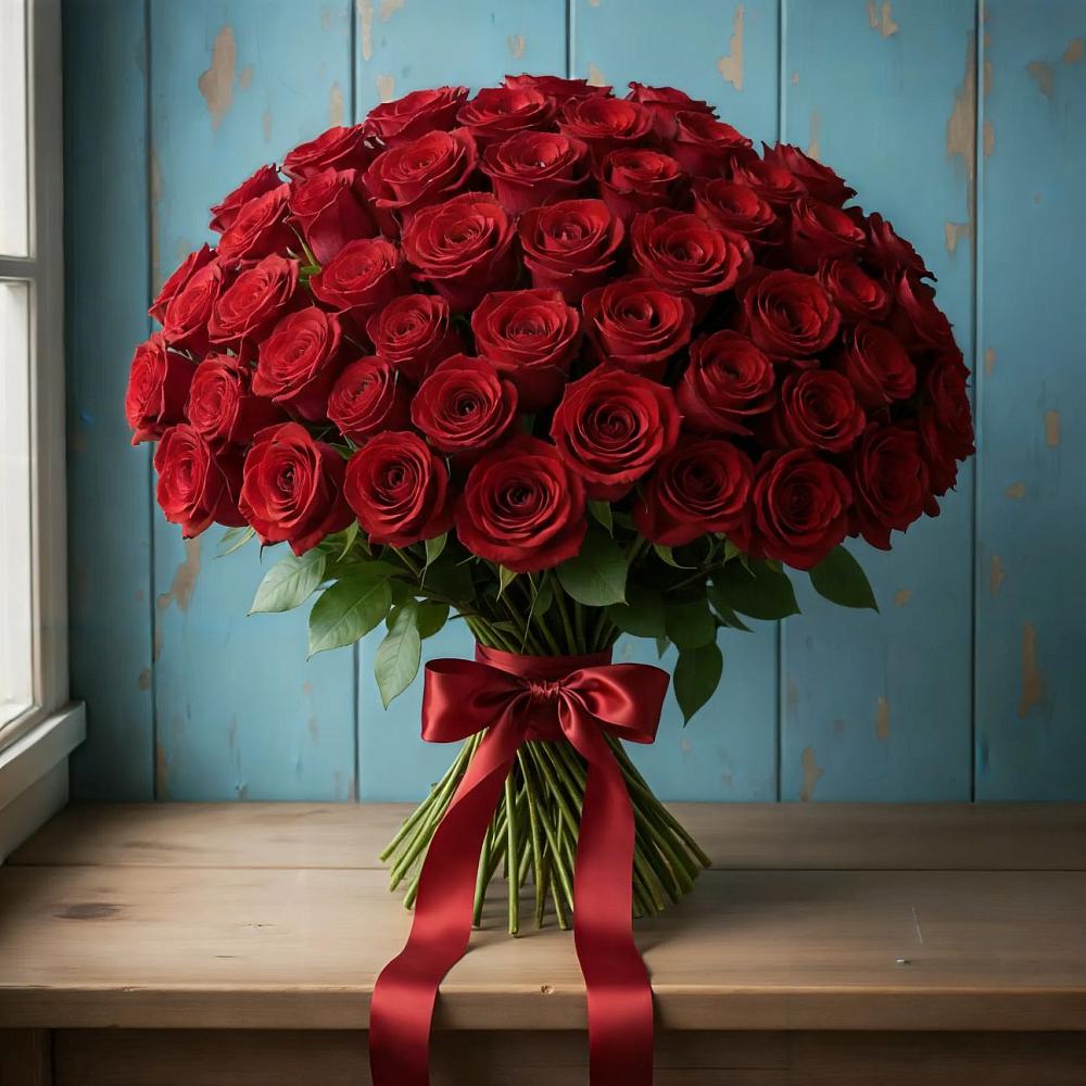 Букет Красные розы Блэк Меджик в Северка