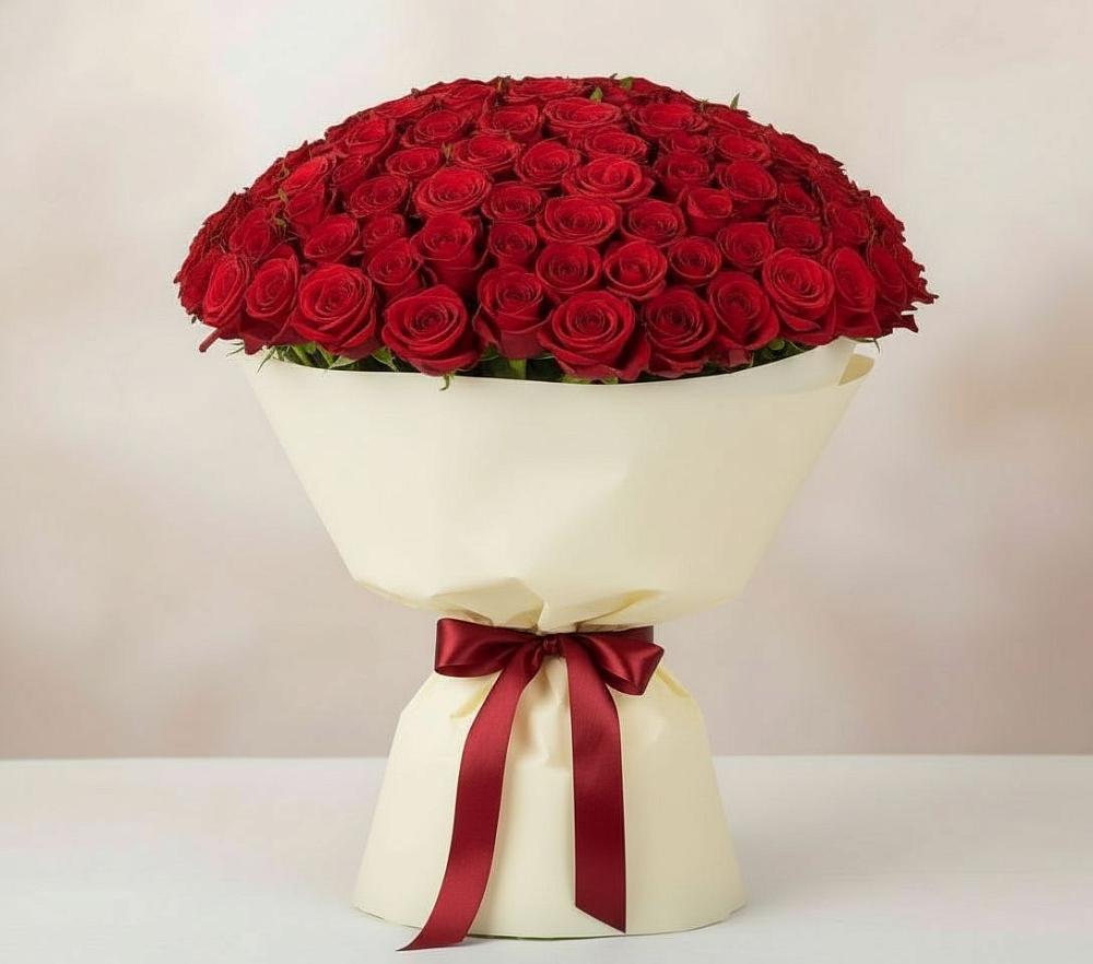 Букет 101 Красная роза Милано в Северка