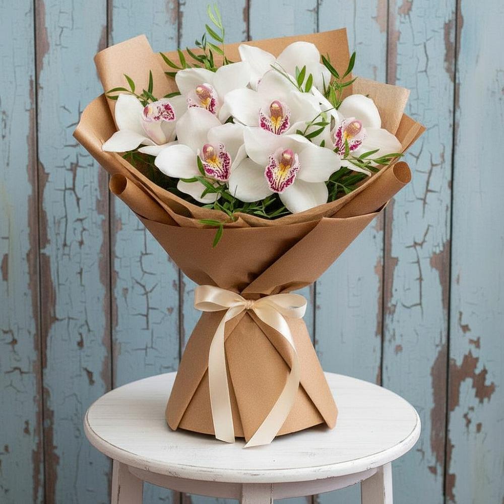 Букет цветов из: Орхидеи и Розы в Северка