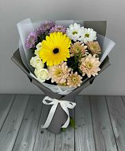 Букет цветов из:  Розы, Герберы и Хризантемы #REPLACE_PRED# Северка