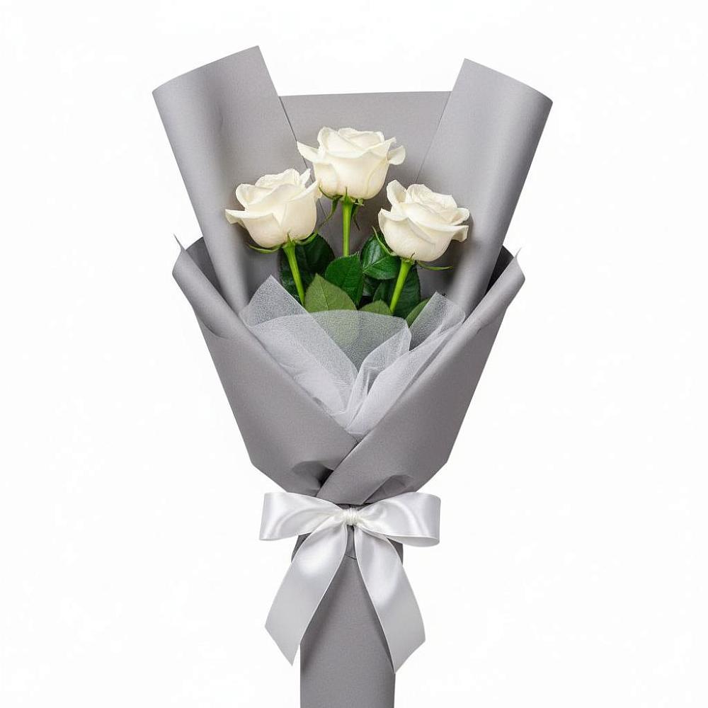 Букет 3 белые розы в Северка