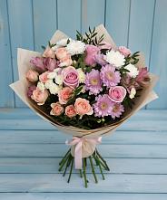Букет цветов из:  Хризантемы, Розы и Альстромерии в Северка