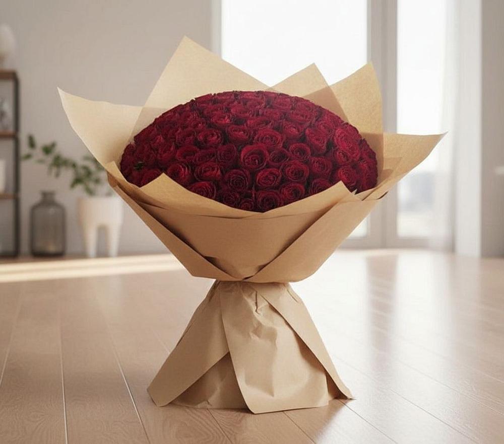 Букет 101 Красная роза в Северка