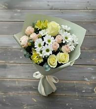 Букет цветов из:  Альстромерии, Розы и Хризантемы в Северка