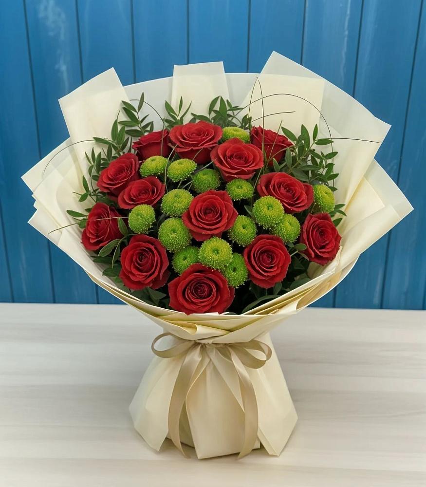 Букет цветов из: Розы и Хризантемы в Северка